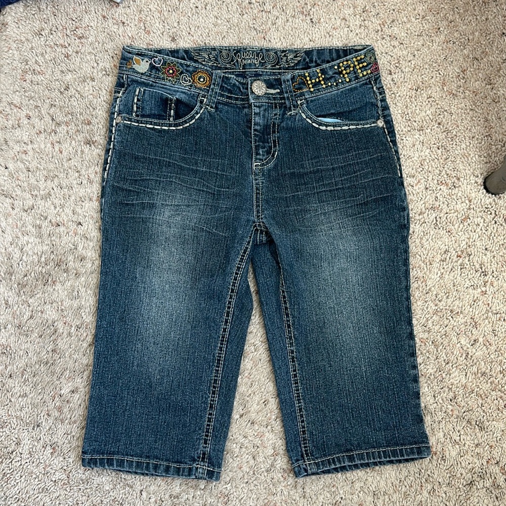GIRLS squeeze jeans Capri size 12 adjustable waist